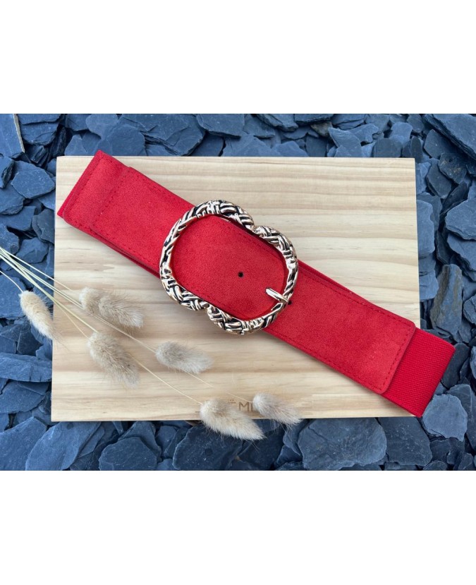 CEINTURE FARAH - ORANGE/ROUGE