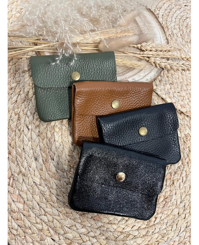 PORTE MONNAIE MINI LIZ - NOIR IRISE