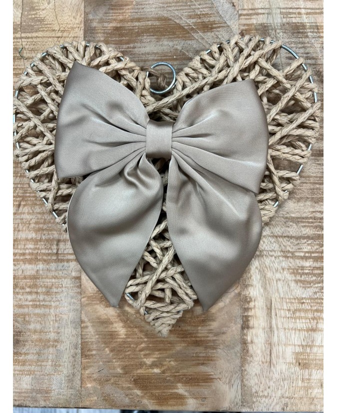 BARRETTE GROS NOEUD BEIGE