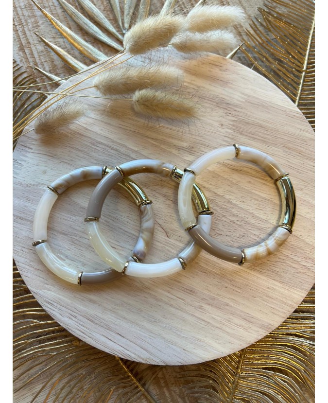 BRACELET WAFA - ECRU/TAUPE