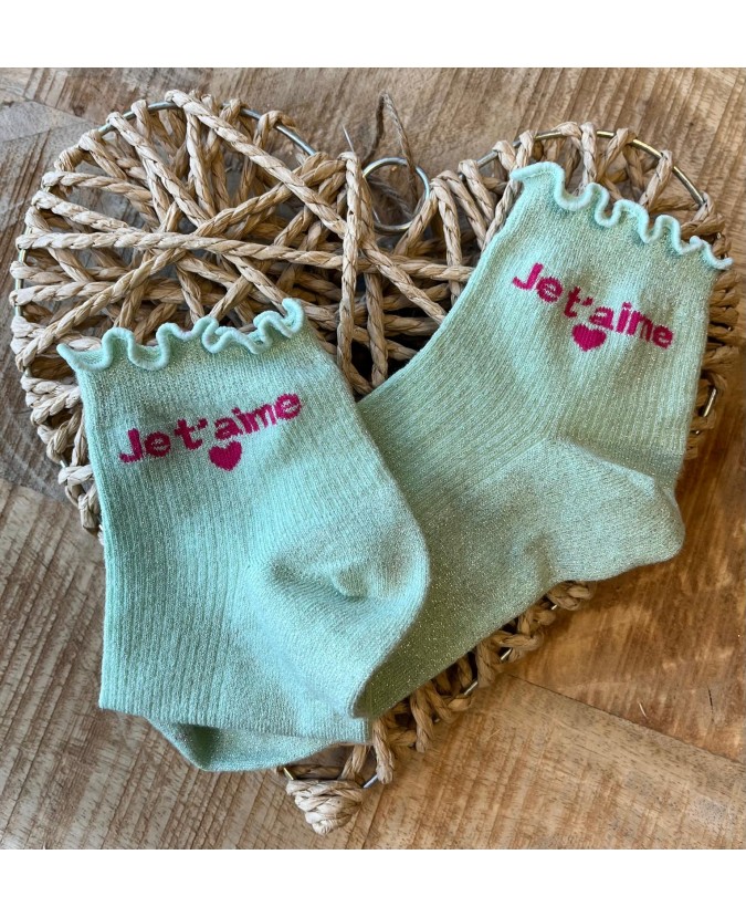 CHAUSSETTES JE T'AIME - MENTHE A L'EAU