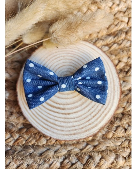 DENIM POIS BLANCS