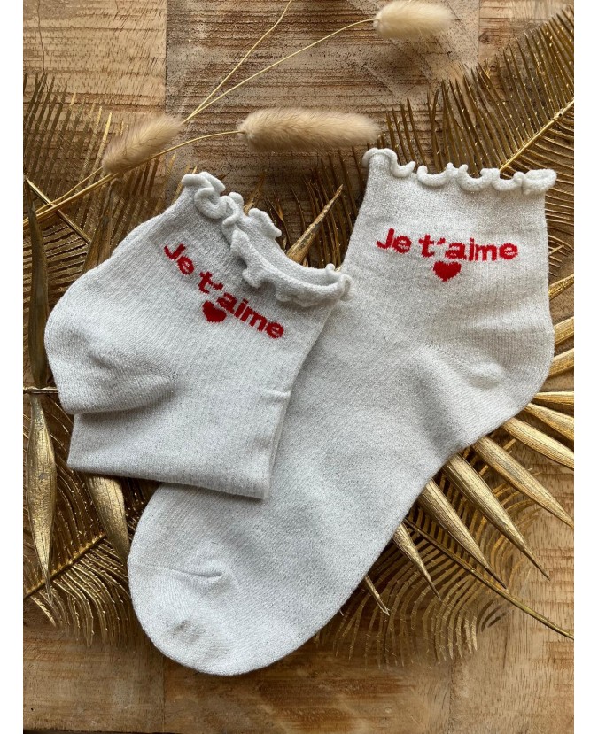 CHAUSSETTES JE T'AIME - GRIS