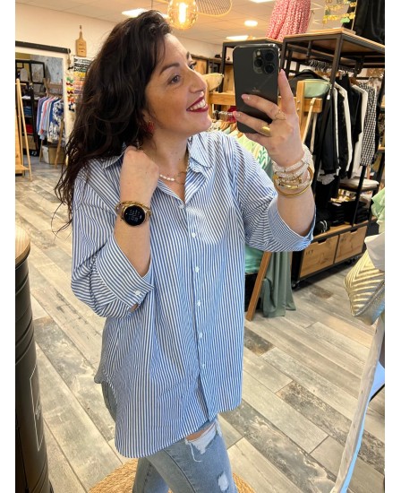 CHEMISE  DARIANA - BLEU PULPEUSE