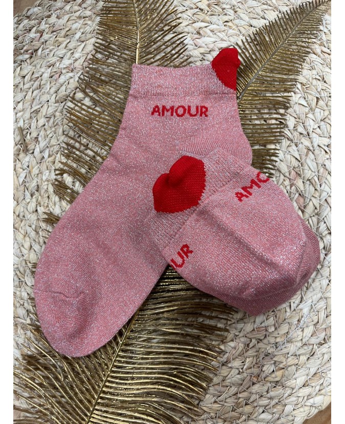 SOCQUETTES AMOUR - CORAIL