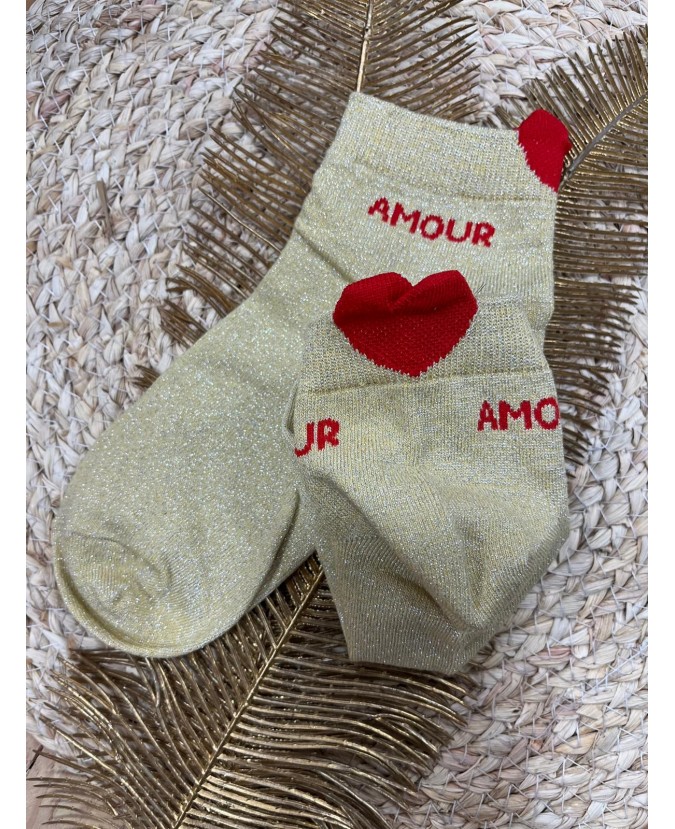 SOCQUETTES AMOUR - JAUNE