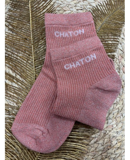 SOCQUETTES CHATON - VIEUX ROSE