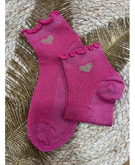 SOCQUETTES COEUR - FUSHIA
