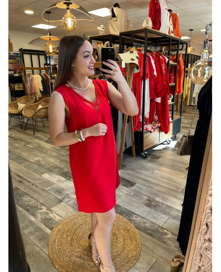ROBE GENEVIEVE - ROUGE