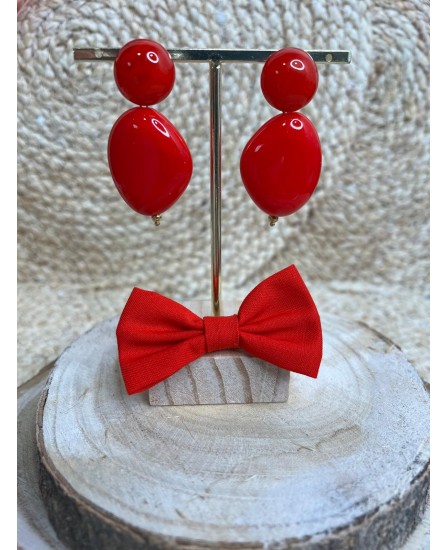 BOUCLES D'OREILLES FIONA -ROUGE