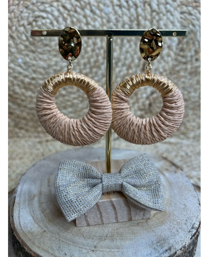 BOUCLES D'OREILLES FLEUR - SAUMON