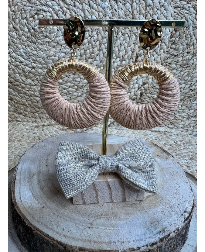 BOUCLES D'OREILLES FLEUR - SAUMON