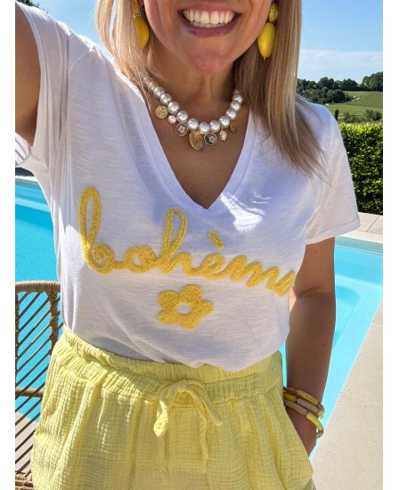 TEE SHIRT BOHEME - JAUNE