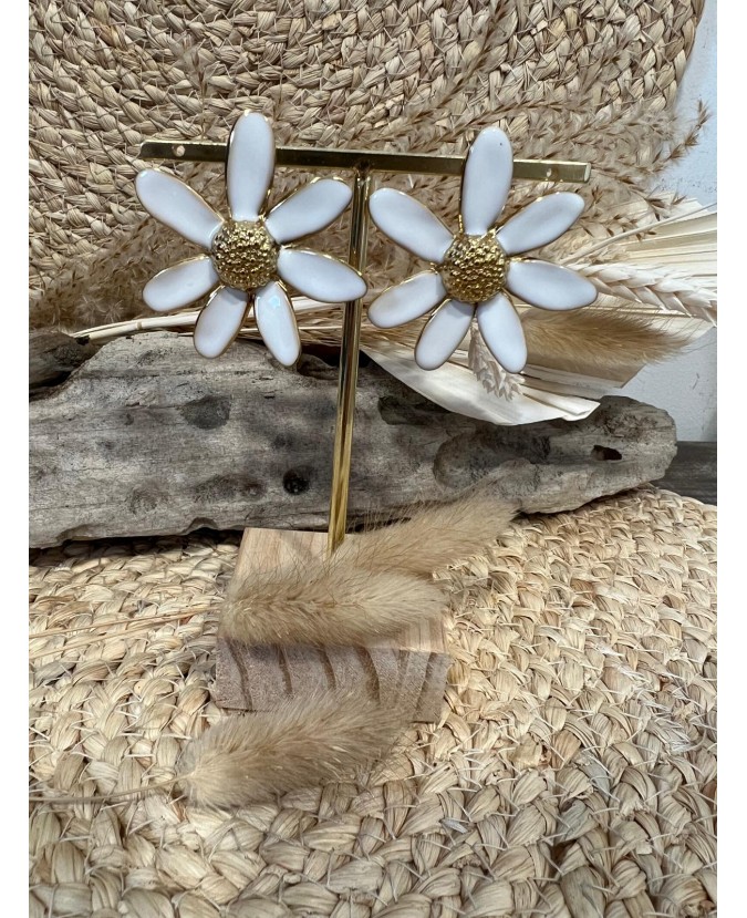 BOUCLES D'OREILLES LOUVE - BLANC