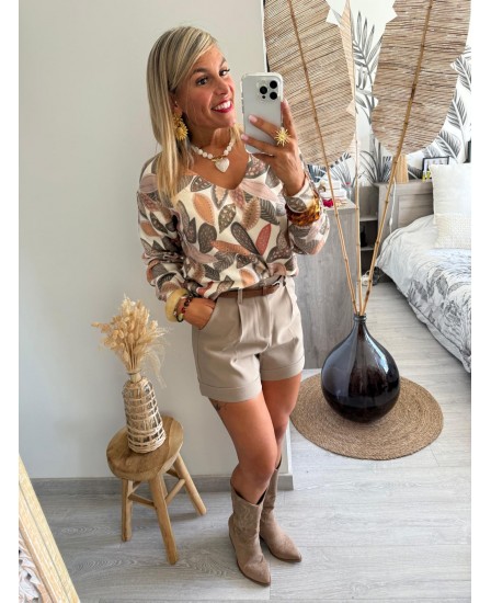 SHORT LAETITIA - TAUPE