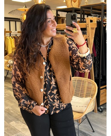 GILET FLORIA- MARRON PULPEUSE