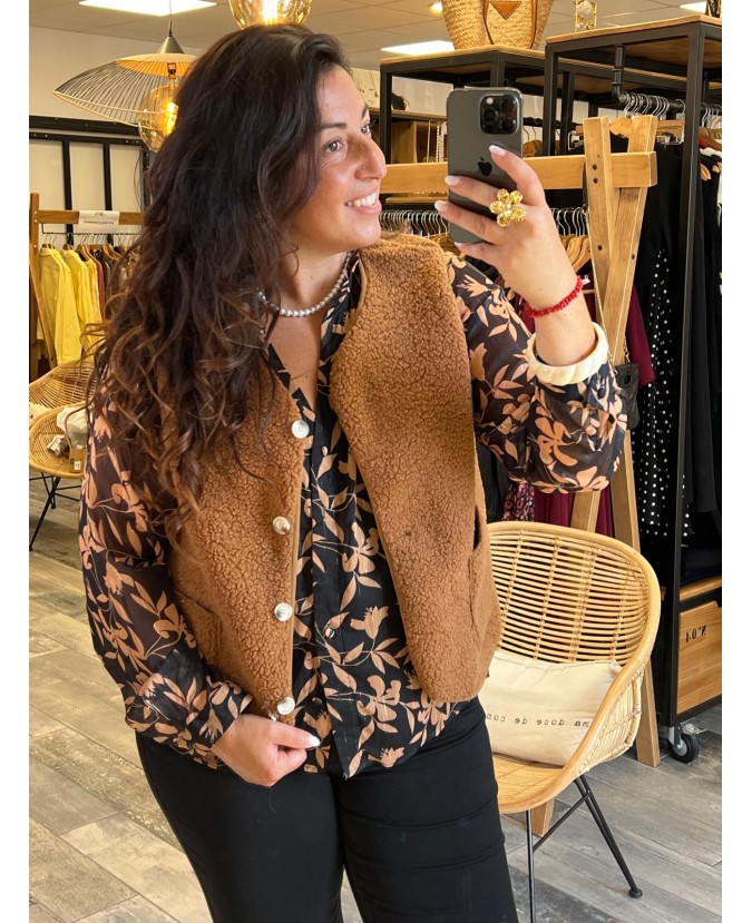 GILET FLORIA- MARRON PULPEUSE