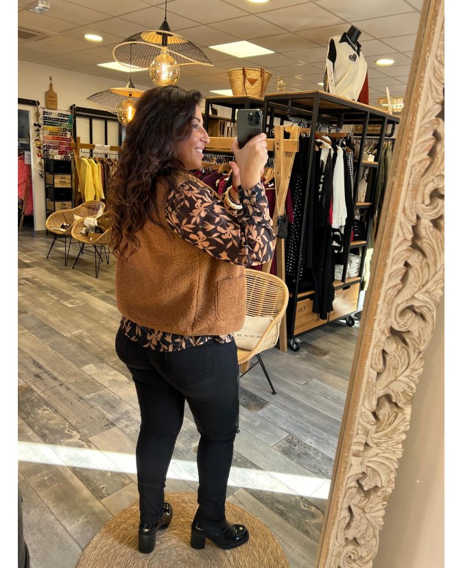 GILET FLORIA- MARRON PULPEUSE