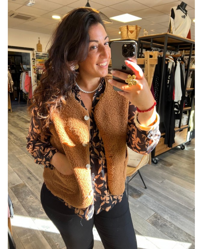 GILET FLORIA- MARRON PULPEUSE