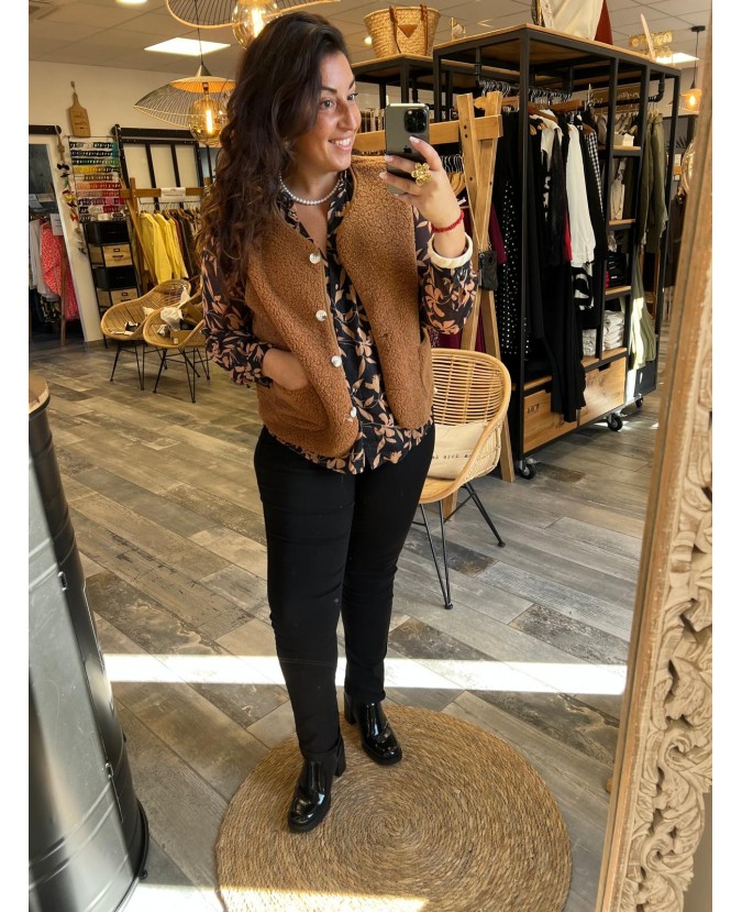 GILET FLORIA- MARRON PULPEUSE