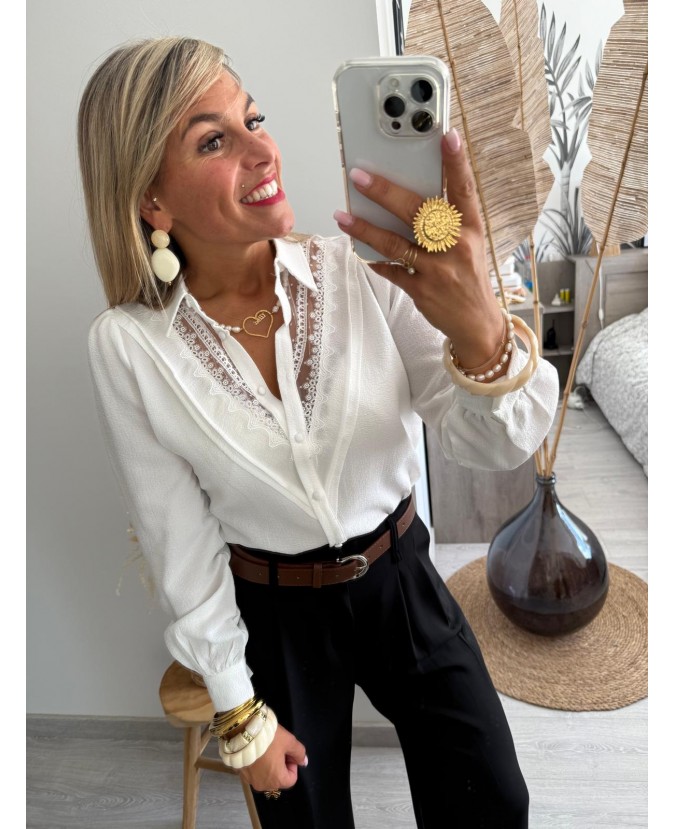 CHEMISE CHANTAL - BLANC