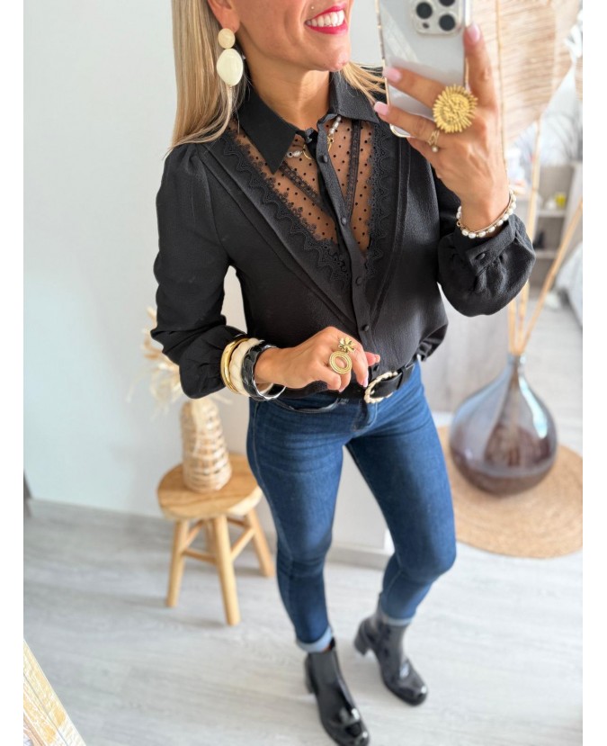 CHEMISE CHANTAL - NOIR