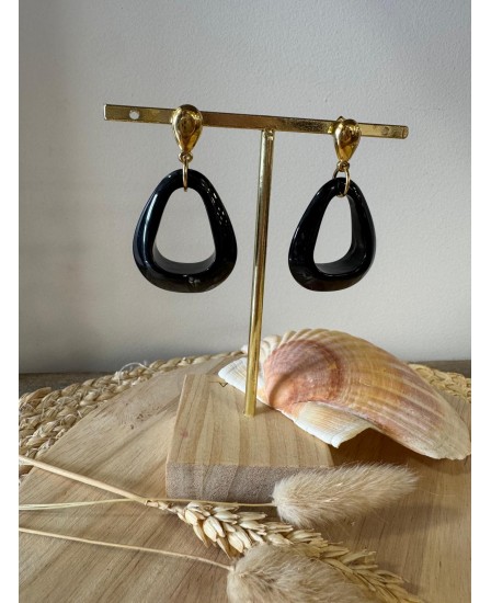 BOUCLES D'OREILLES ALINE - NOIR