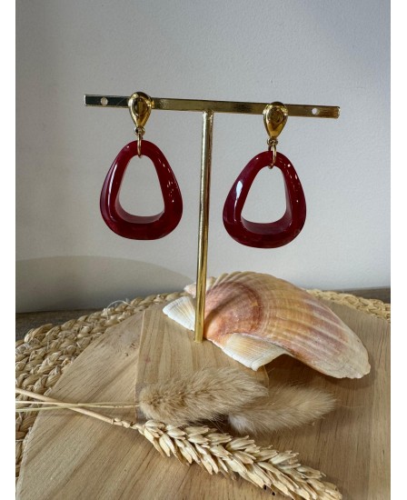 BOUCLES D'OREILLES ALINE - ROUGE
