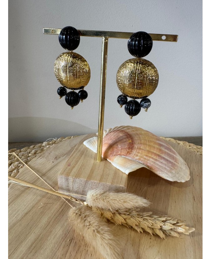 BOUCLES D'OREILLES ADIL - NOIR