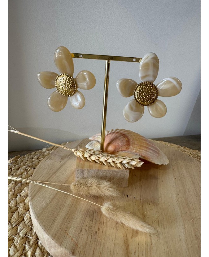 BOUCLES D'OREILLES COSTA - BEIGE