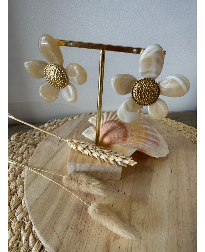 BOUCLES D'OREILLES COSTA - BEIGE