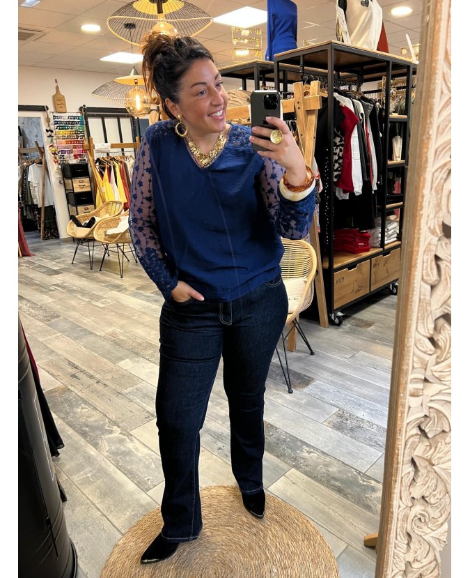 BLOUSE CHERINE PULPEUSE - MARINE