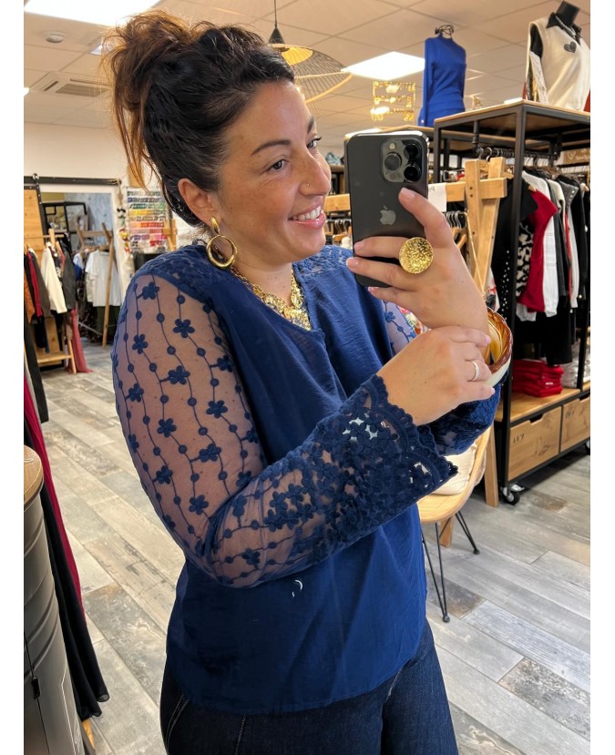 BLOUSE CHERINE PULPEUSE - MARINE