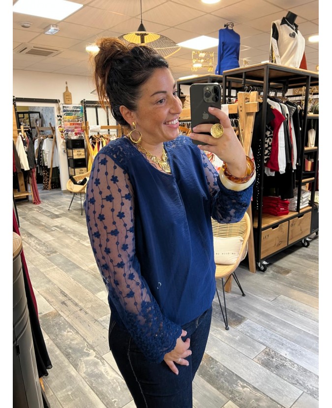 BLOUSE CHERINE PULPEUSE - MARINE