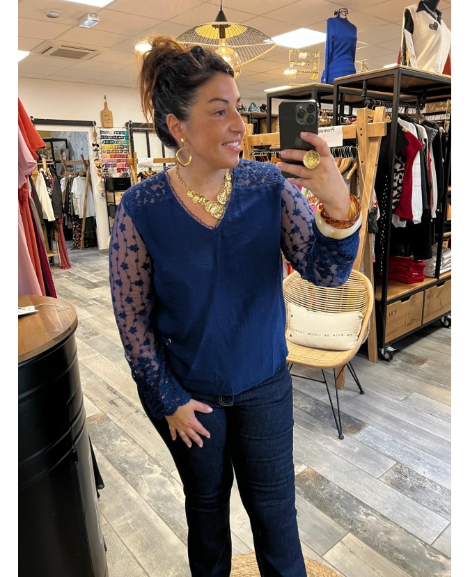 BLOUSE CHERINE PULPEUSE - MARINE