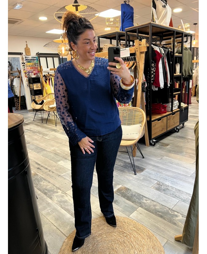 BLOUSE CHERINE PULPEUSE - MARINE