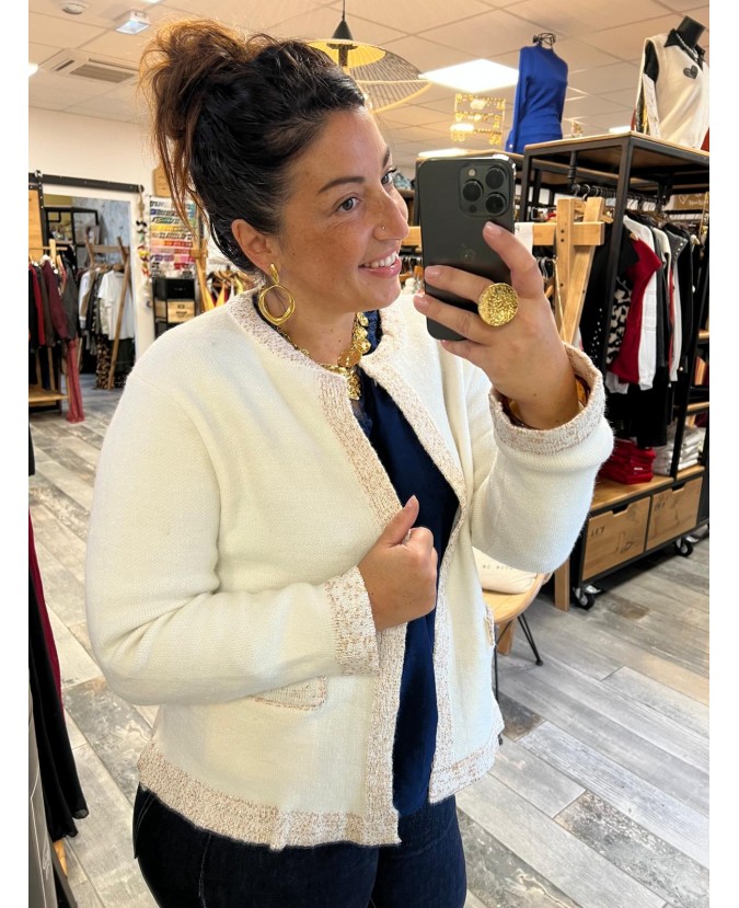 GILET AMBRINE - ÉCRU