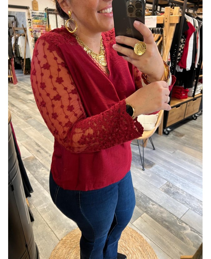 BLOUSE CHERINE PULPEUSE - ROUGE