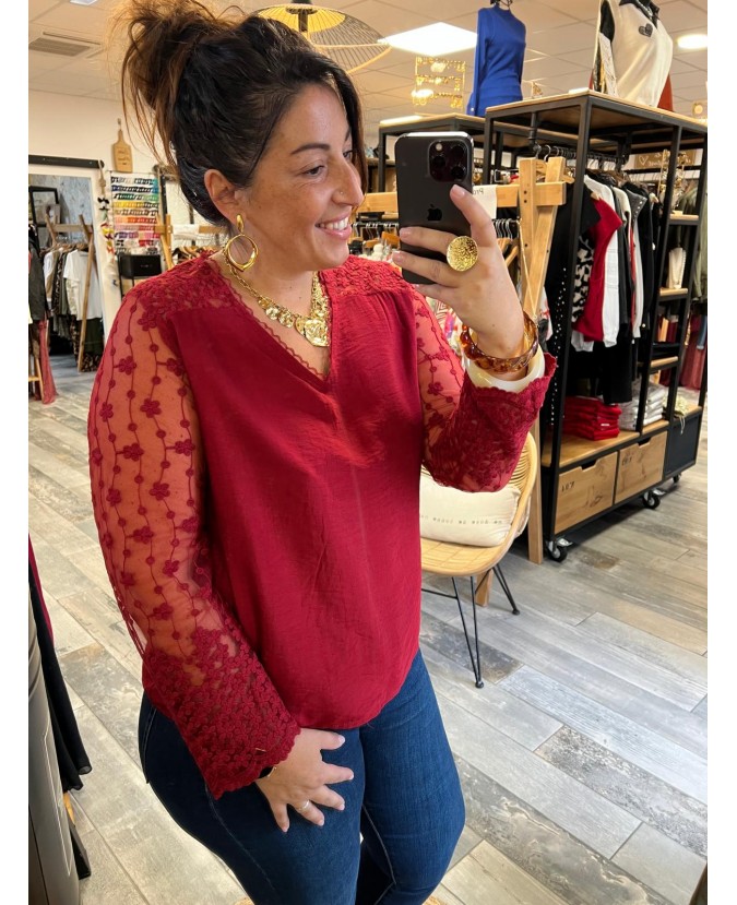 BLOUSE CHERINE PULPEUSE - ROUGE