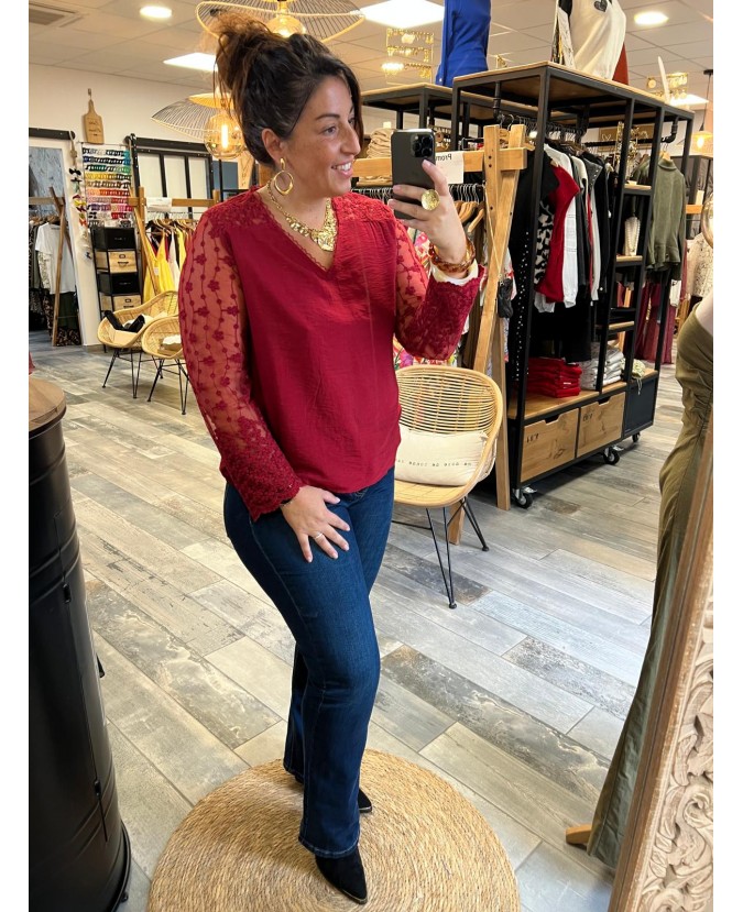 BLOUSE CHERINE PULPEUSE - ROUGE