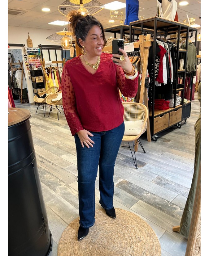 BLOUSE CHERINE PULPEUSE - ROUGE
