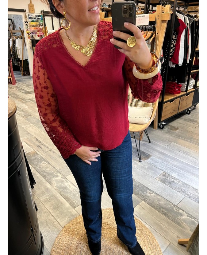 BLOUSE CHERINE PULPEUSE - ROUGE