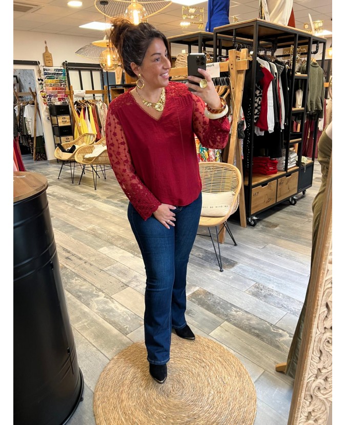 BLOUSE CHERINE PULPEUSE - ROUGE