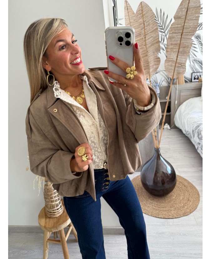 VESTE MINDY - TAUPE