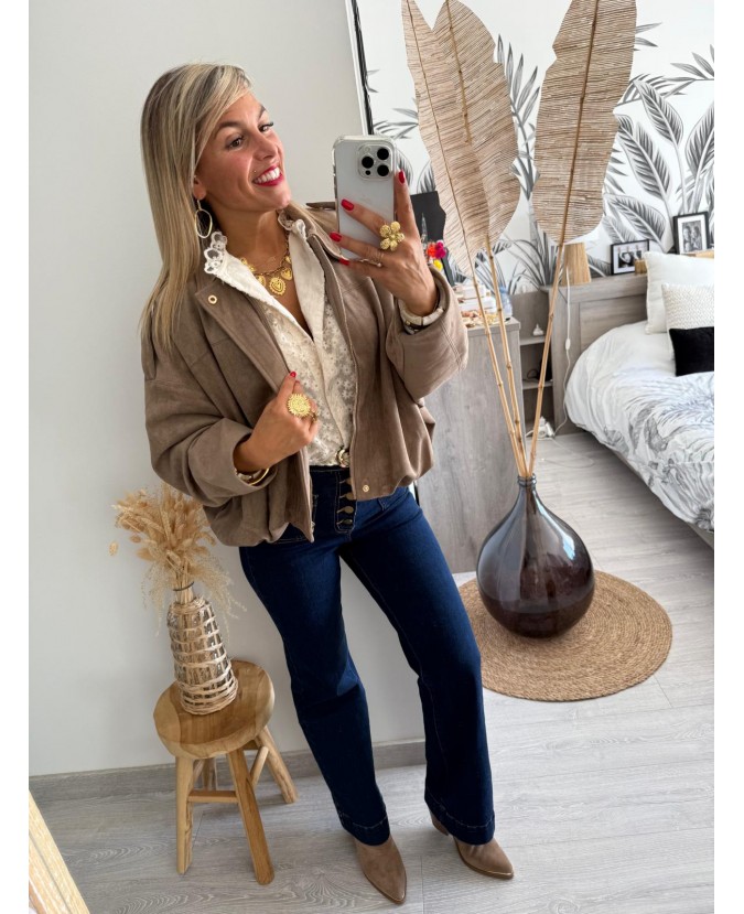 VESTE MINDY - TAUPE