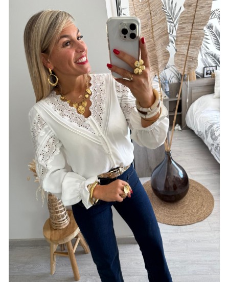 BLOUSE MOIRA - BLANC