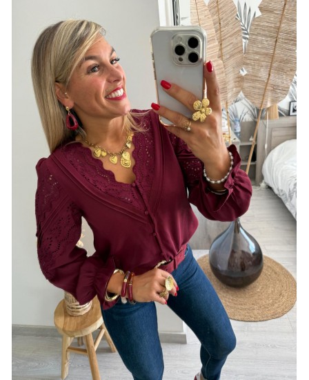 BLOUSE MOIRA - BORDEAUX