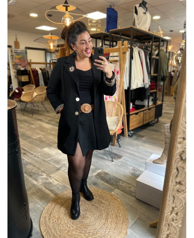 MANTEAU LIANA PULPEUSE - NOIR