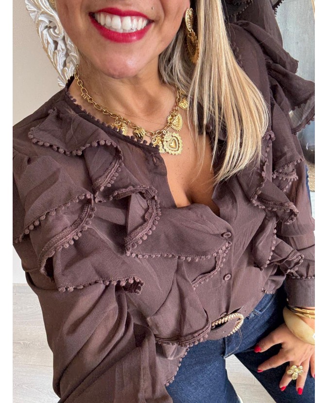 CHEMISE DAVINA - CHOCO