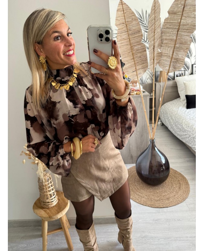 JUPE SHORT LEE - TAUPE